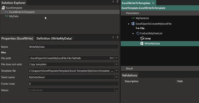 Linx Process to Populate Excel Data